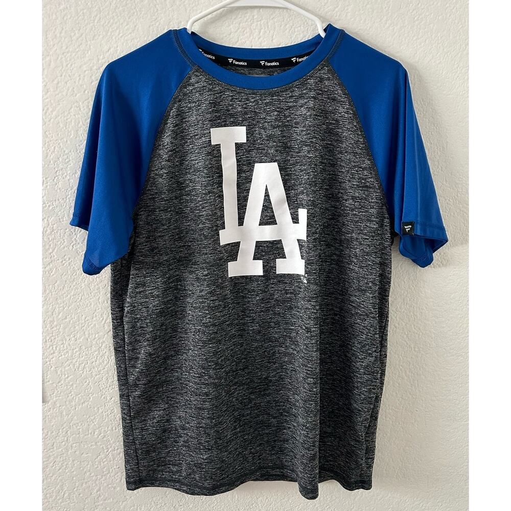 Los Angeles Dodgers Fanatics Static T-Shirt Charcoal Royal Mens Size Large